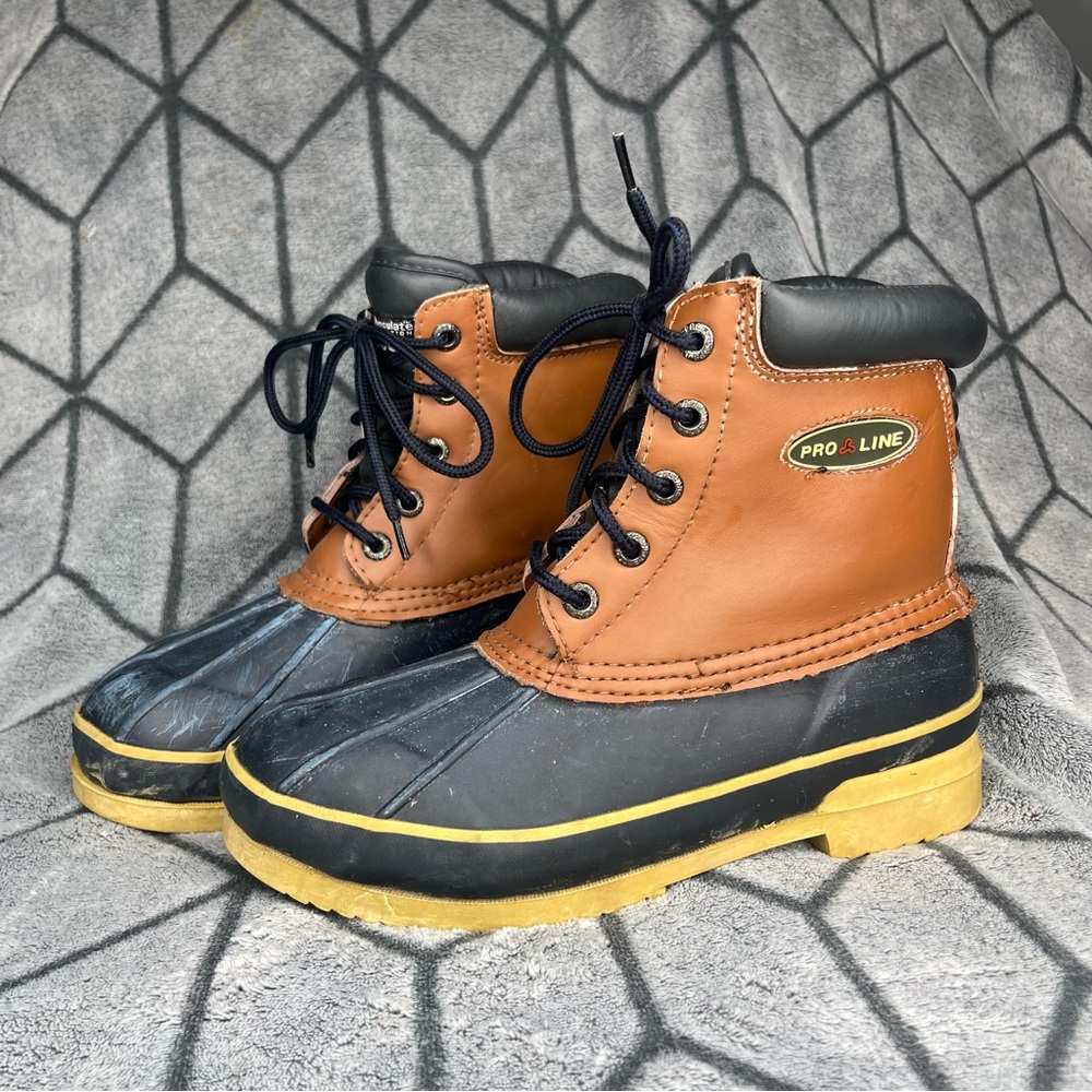 Pro Line Thinsulate Brown Leather Winter Snow Boots